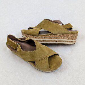 Homers Artisan Suede and Cork platform sandals